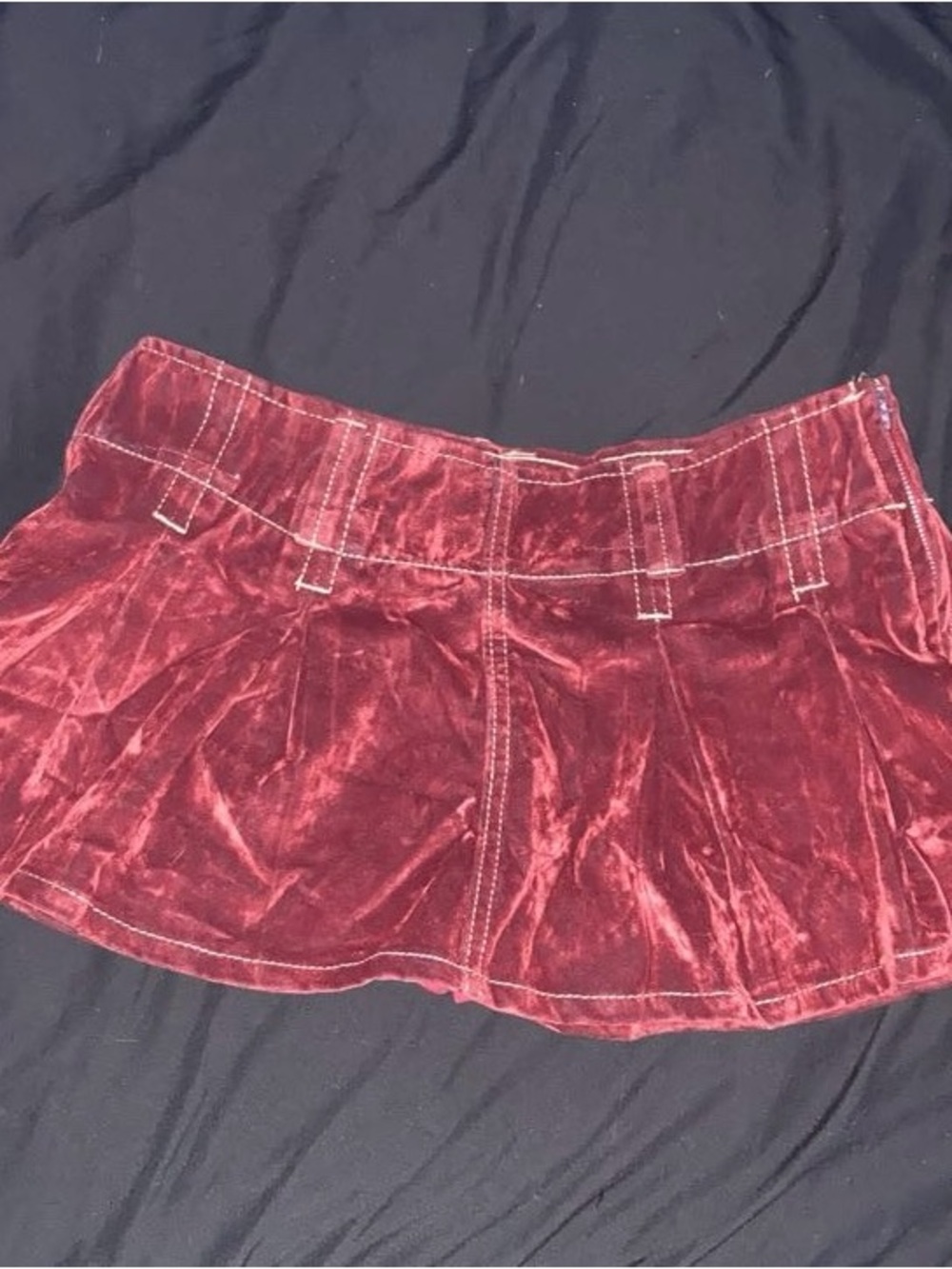Velvet Mini Skirt in Deep Red❤️🍒